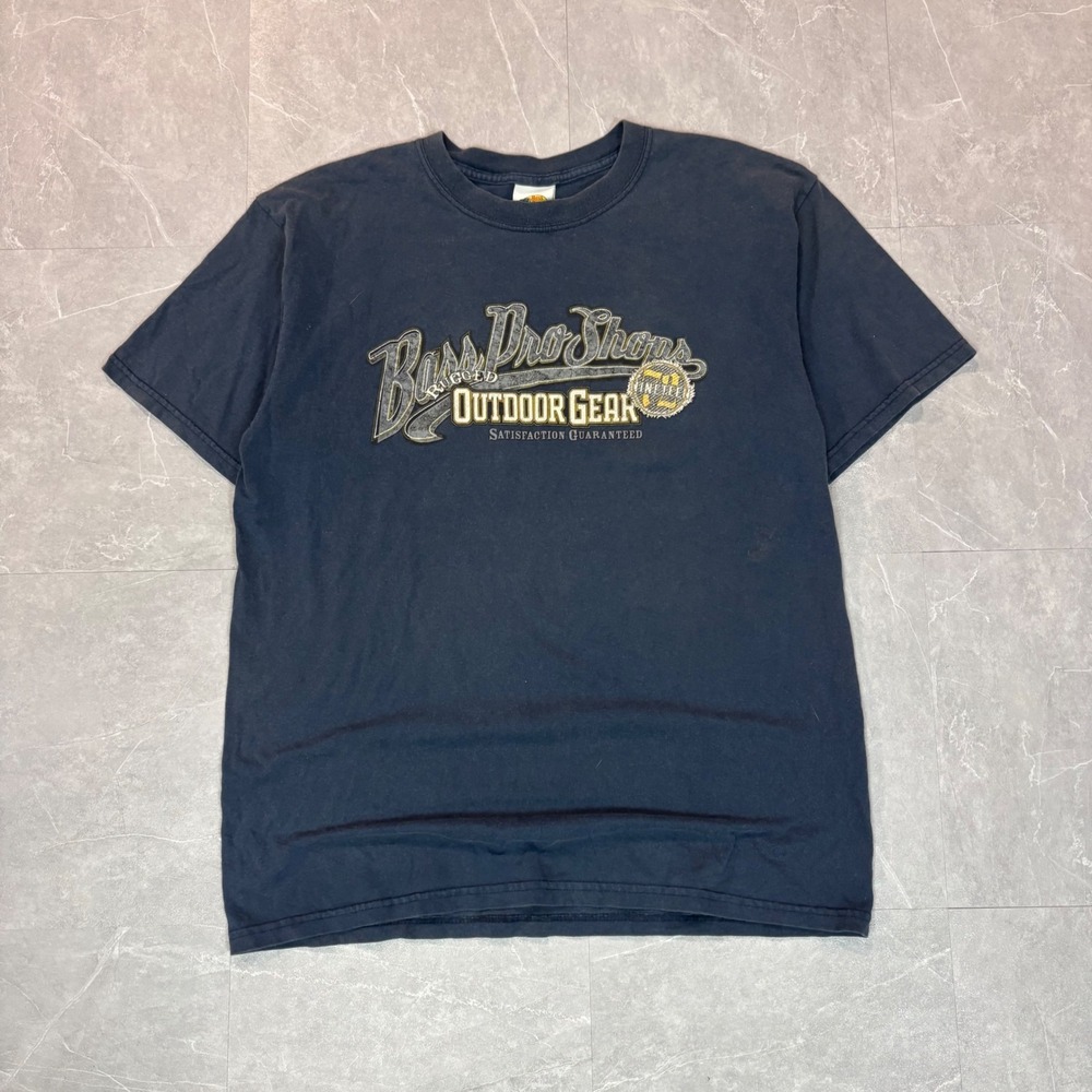 Bass Pro Shops Rugged Outdoor Gear Graphic T-Shirt Mens Navy Blue Large 2418
